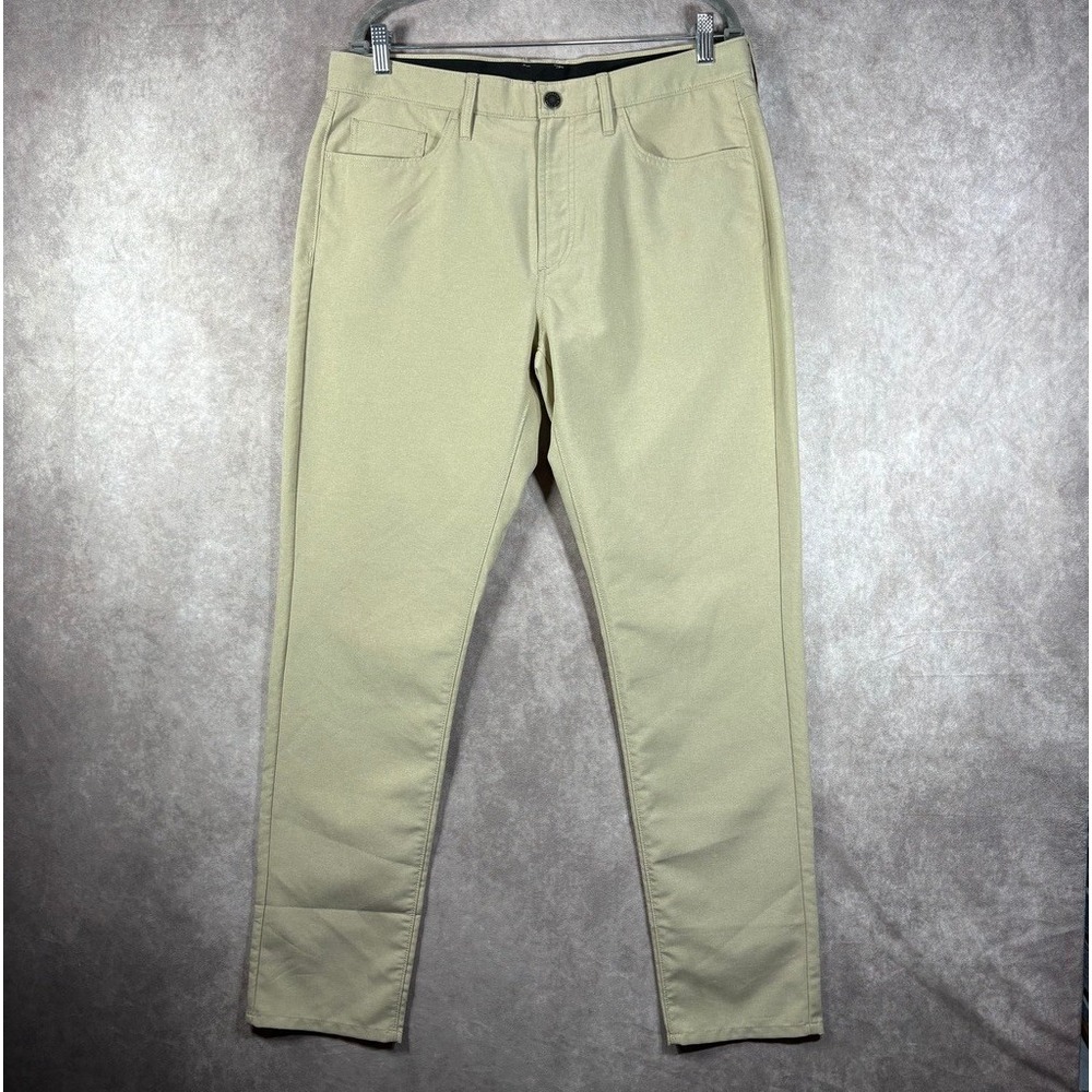 Bonobos Golf Pants Men 35x32 Tan Slim Taper Performance Recycled Polyester Khaki